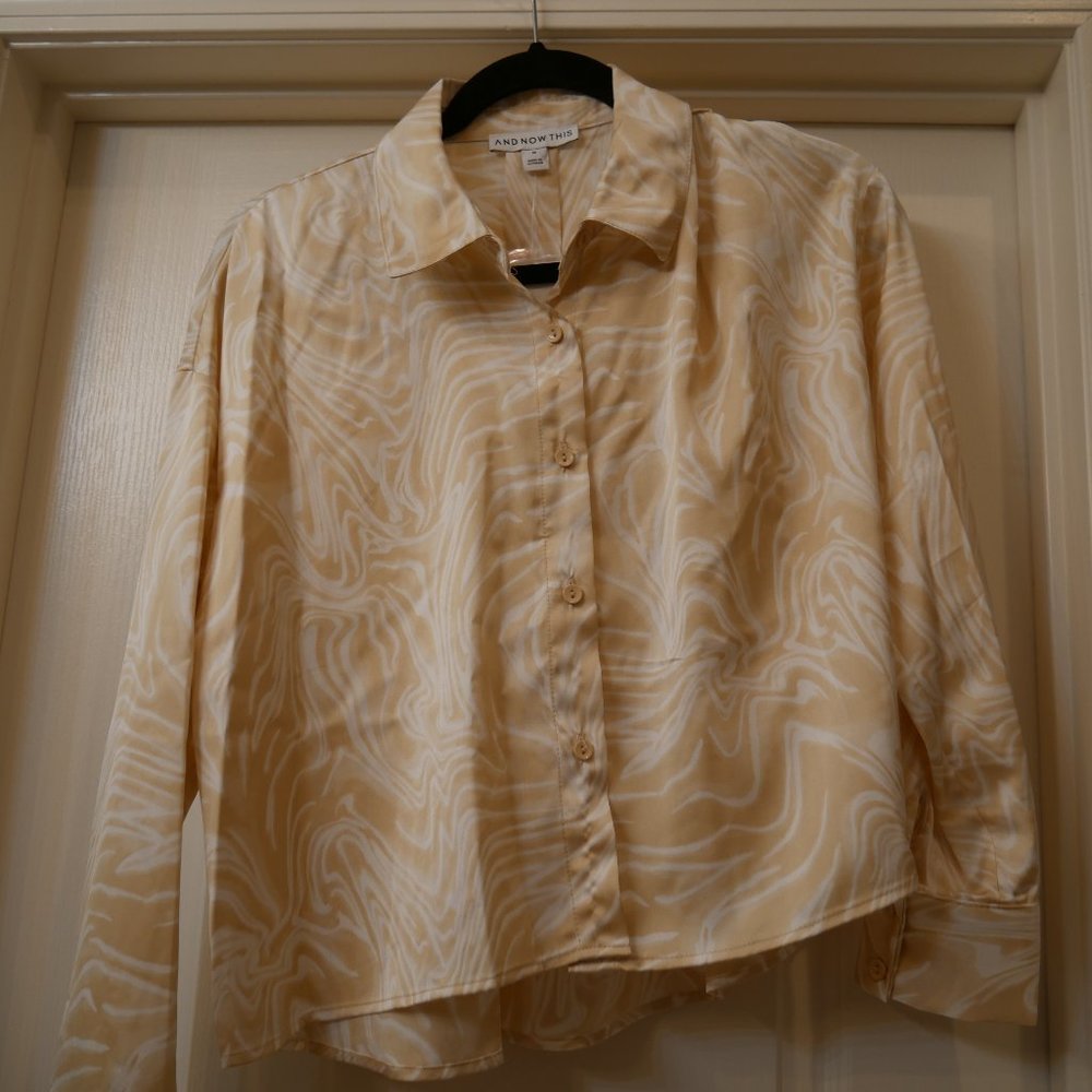 Women's Satin Button Down Blouse